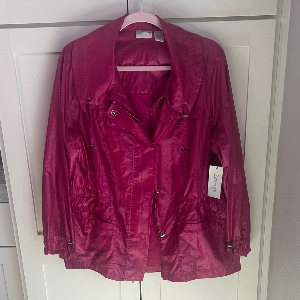 Lightweight Utility Jacket in Bright Pink - Unbranded